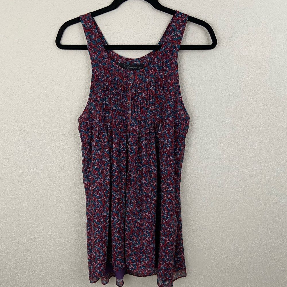 Patterson J. Kincaid Floral Mini Tank Top Dress size Small